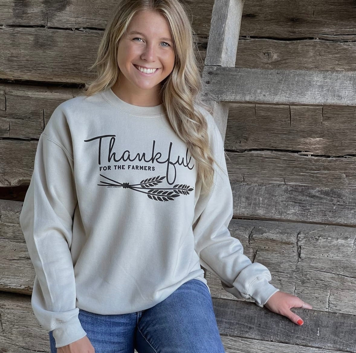 Thankful for farmers crewneck sweatshirt