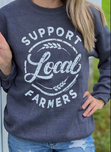 Support local farmers crewneck sweatshirt