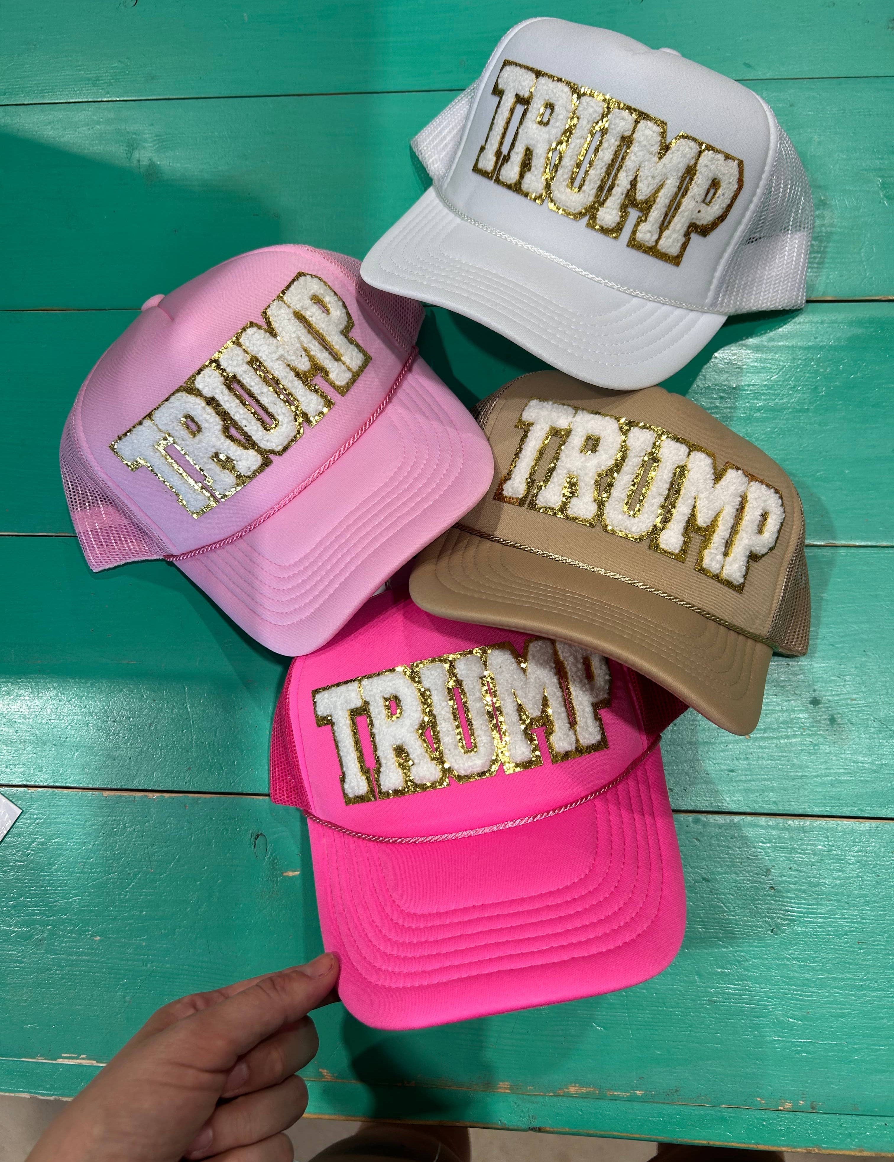 Trump Chenille Trucker | MAGA | Election Caps | USA: Structured Trucker